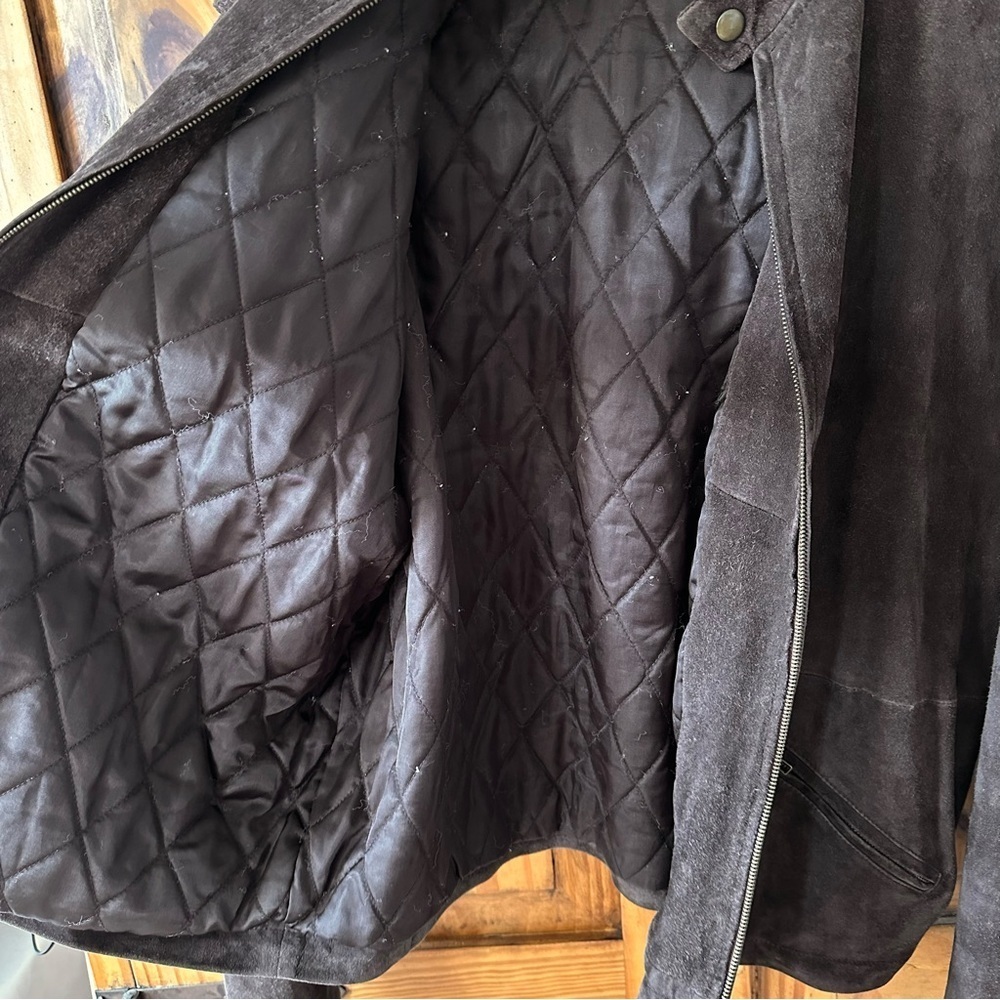Vintage 90's Men's Club Monaco Suede Jacket Chocolate Brown - Picture 10 of 12